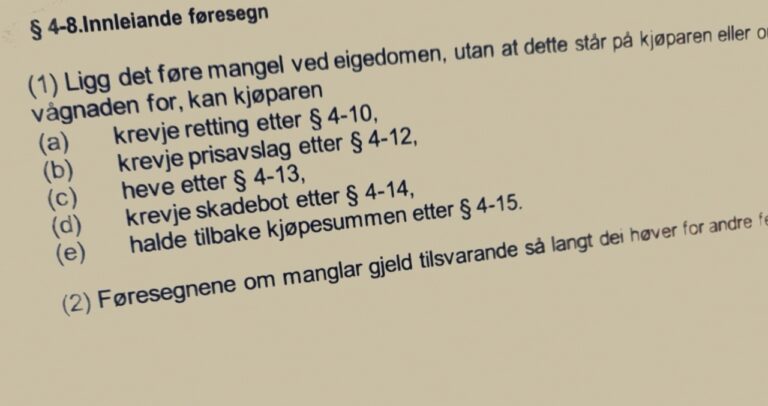 Avhendingsloven paragraf 4-8 med lovkommentar