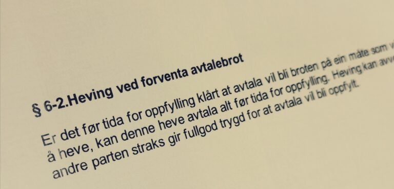 Avhendingsloven paragraf 6-2 med lovkommentar