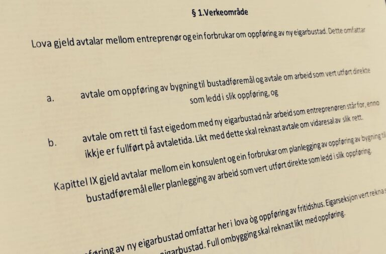 Bustadoppføringslova paragraf 1 med lovkommentar