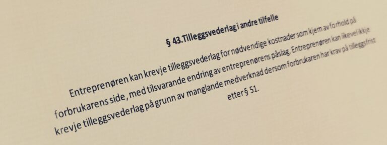Bustadoppføringslova paragraf 43 med lovkommentar