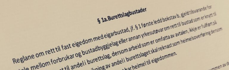 Bustadoppføringslova paragraf 1a med lovkommentar