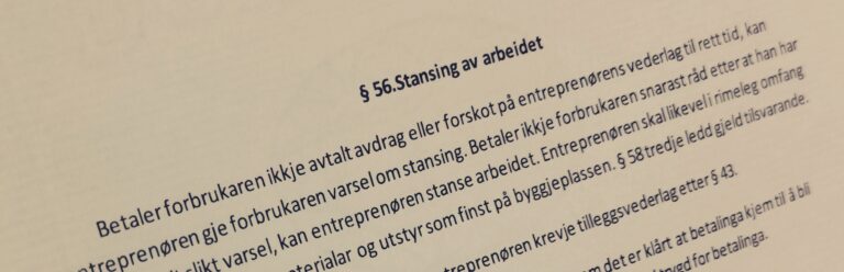 Bustadoppføringslova paragraf 56 med lovkommentar