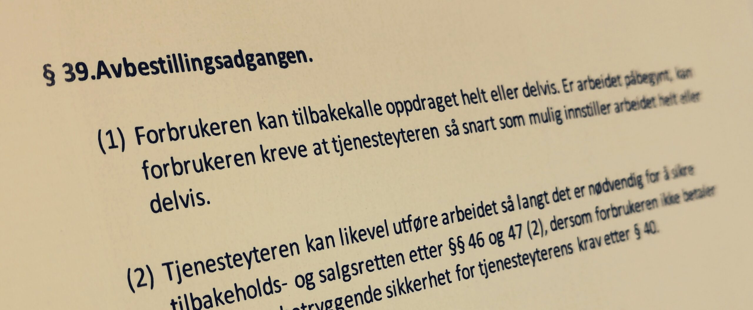 Håndverkertjenesteloven paragraf 39 med lovkommentar
