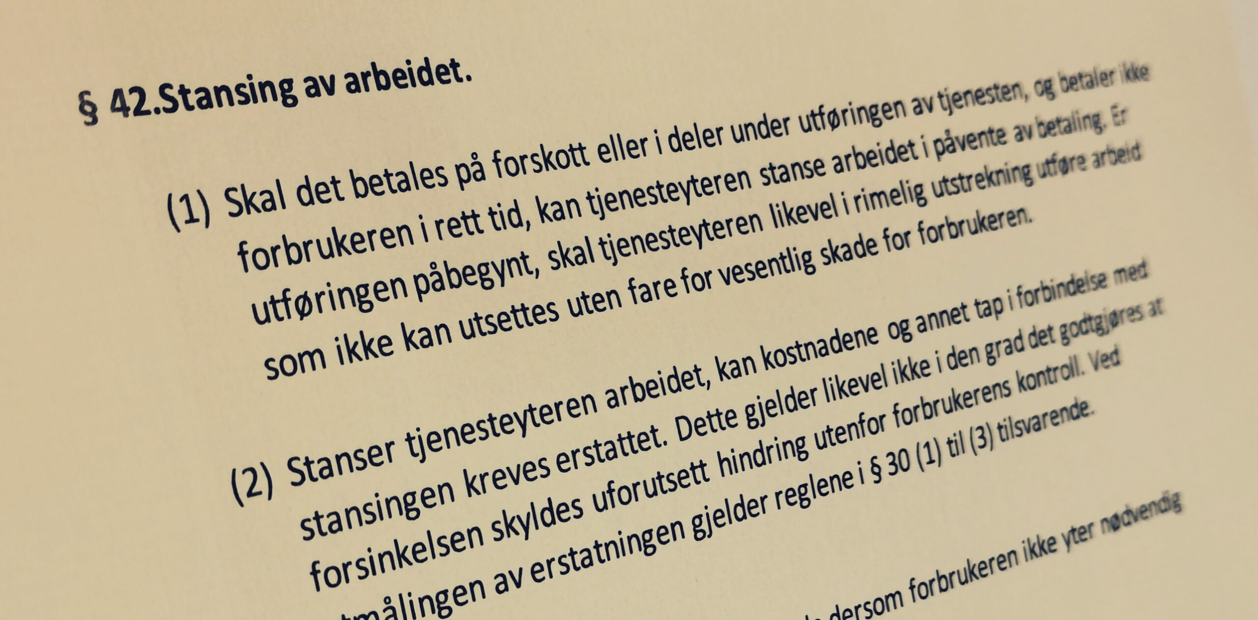 Håndverkertjenesteloven paragraf 42 med lovkommentar