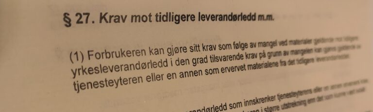 Håndverkertjenesteloven paragraf 27 med lovkommentar