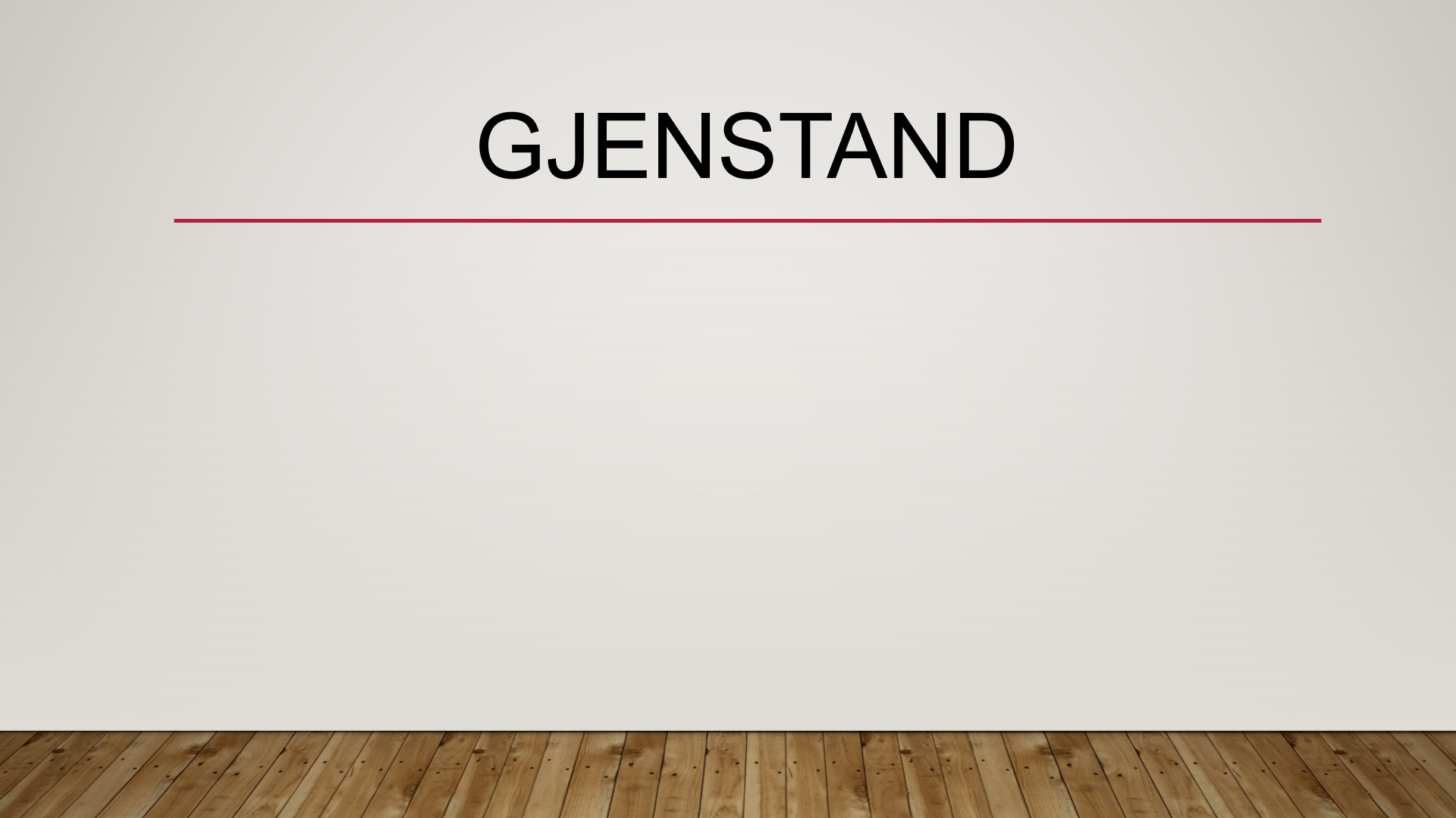 Gjenstand