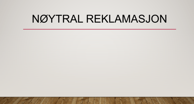 Nøytral reklamasjon