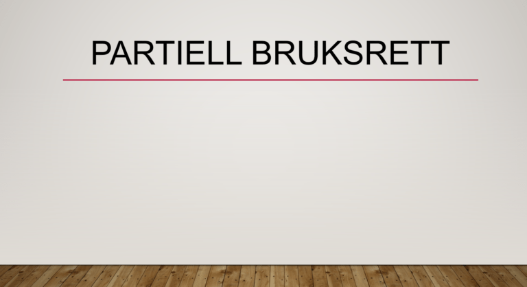 Partiell bruksrett