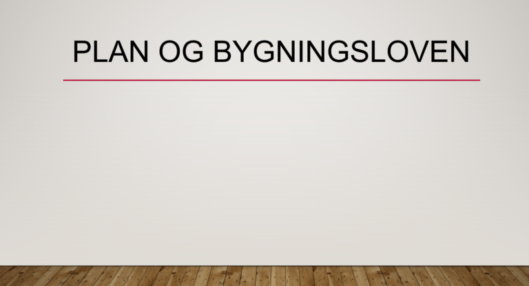 Plan og bygningsloven