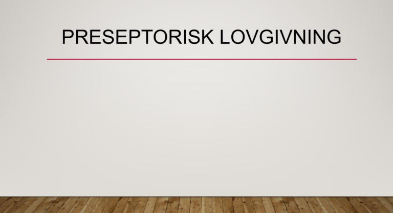 Preseptorisk lovgivning