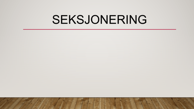 Seksjonering