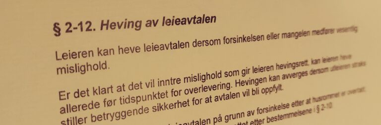 Husleieloven paragraf 2-12 med lovkommentar