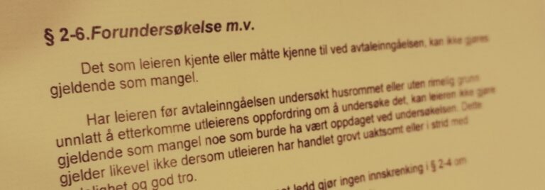 Husleieloven paragraf 2-6 med lovkommentar