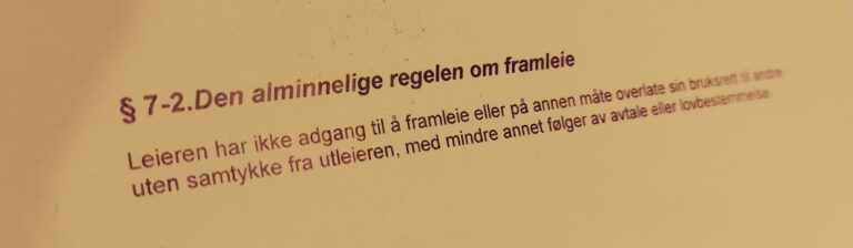 Husleieloven paragraf 7-2 med lovkommentar