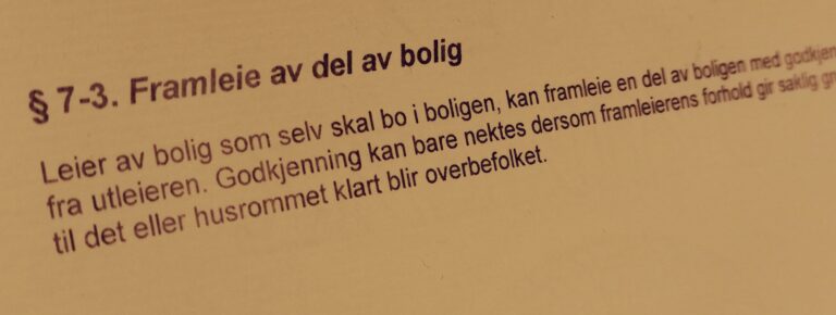 Husleieloven paragraf 7-3 med lovkommentar