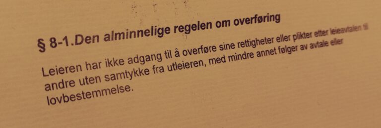 Husleieloven paragraf 8-1 med lovkommentar