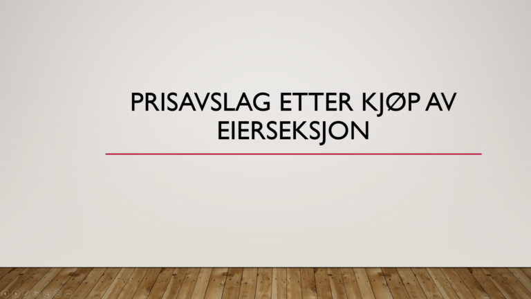 Krav om prisavslag etter kjøp av eierseksjon