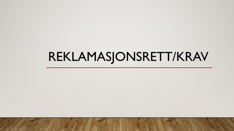 Hva er reklamasjonsrett/krav